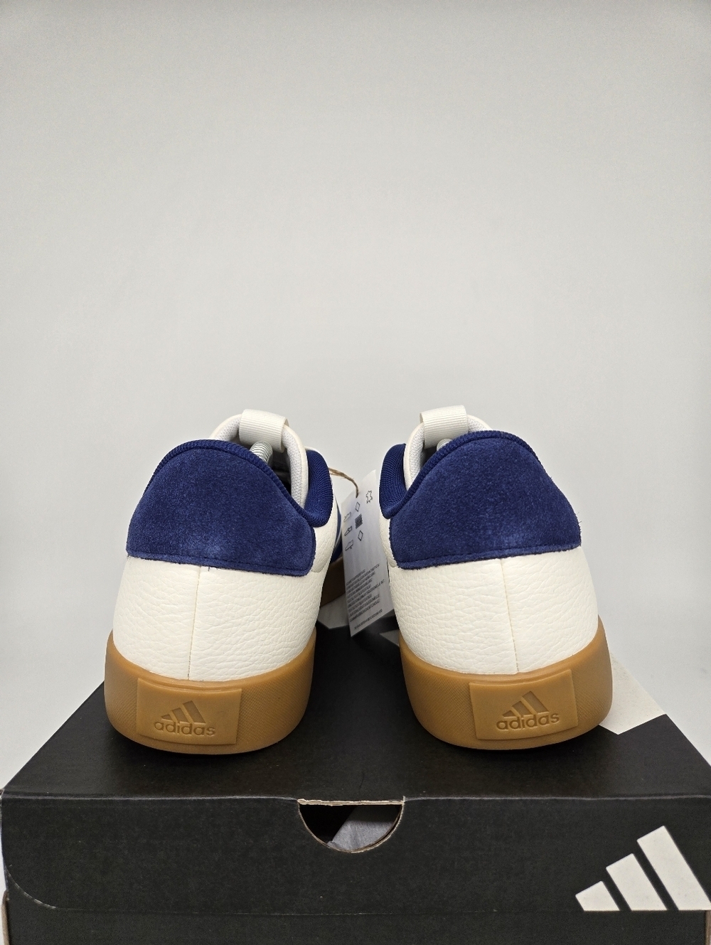 Adidas Men's VL Court 3.0 JR8634 Core White Bright Royal Dark Blue Shoes Size 10 - Picture 6 of 8